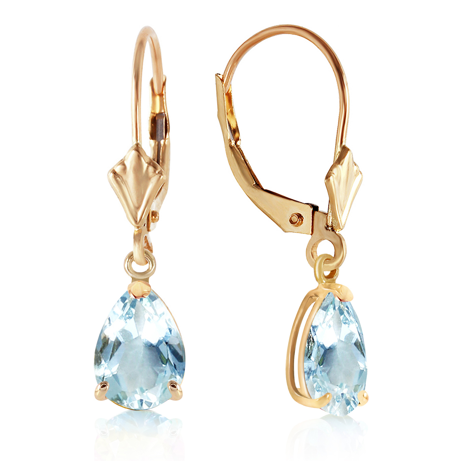 2.85 Carat 14K Solid Gold Extravaganza Aquamarine Earrings - $202.31