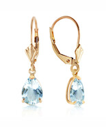 2.85 Carat 14K Solid Gold Extravaganza Aquamarine Earrings - $202.31