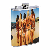 Beach Pin Up Girls D19 Flask 8oz Stainless Steel Hip Drinking Whiskey Model Babe - £11.82 GBP