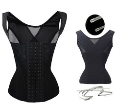 Plus Sz Steel Boned Tummy Fat Slimming Waist Trainer Vest Top Corset Weight Loss - £10.03 GBP