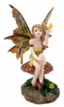 Amy Brown Tropical Sunny Yellow Butterfly Fairy Enchanted Forest Figurine 6.25&quot; - £32.86 GBP