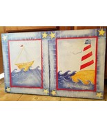 Canvas print over wood frame Sailing Ships Lighthouse Nautical Ocean Set... - £32.47 GBP