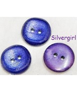 Set of 3 Royal Purple Vintage Plastic Buttons - £1.60 GBP