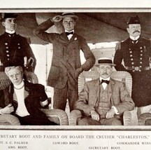 Secretary Root Family Cruiser Ship Charleston 1906 Photo Plate Printing ... - £19.74 GBP