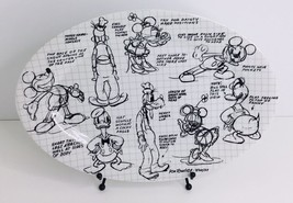 14&quot; Oval Serving Platter Disney SKETCH BOOK Large. Mickey Minnie Goofy D... - $21.28