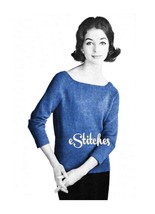 1950s Simple Tunic Sweater - Machine Knit Pattern (PDF 0159) - £2.92 GBP
