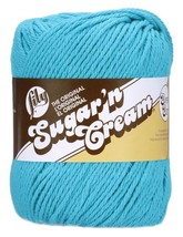 Spinrite Lily Sugar&#39;n Cream Yarn - Solids Super Size-Mod Blue - £14.94 GBP