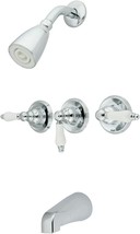 Kingston Brass Kb231Pl Tub And Shower Faucet With 3-Porcelain, Inch Spout Reach - £92.25 GBP