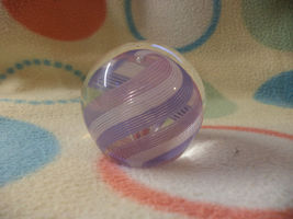 Latticino Twist Paperweight Purple Twists  And Central Bubble   - $18.80