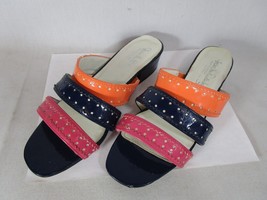 Vintage Diane Von Furstenberg Color Block Sandals 90s Size 10 - £13.29 GBP