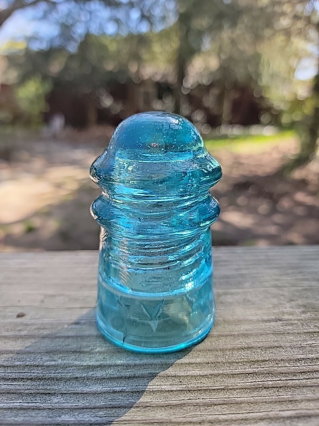 Antique 5 Point STAR, Blue Green Aqua GLASS INSULATOR - £11.12 GBP