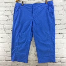 Columbia Sportswear PFG Fishing Gear Nylon Pants Bright Blue Crop Womens Sz M  - £19.37 GBP