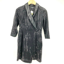 INC International Concepts Womens PM Black Foil Dot Mock Wrap Dress NEW - £27.37 GBP