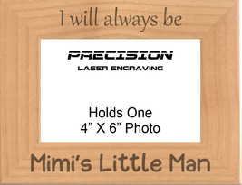 I Will Always Be Mimi&#39;s Little Man Engraved Wood Picture Frame - Grandma Gift - $23.99+