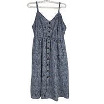 Women&#39;s Faux Front Button Sleeveless Floral Print Dress Size XXL Blue Po... - £10.93 GBP