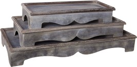 Red Co. Set Of 3 Decorative 19.5” To 13” Rustic Metal Stackable, Distres... - $64.96