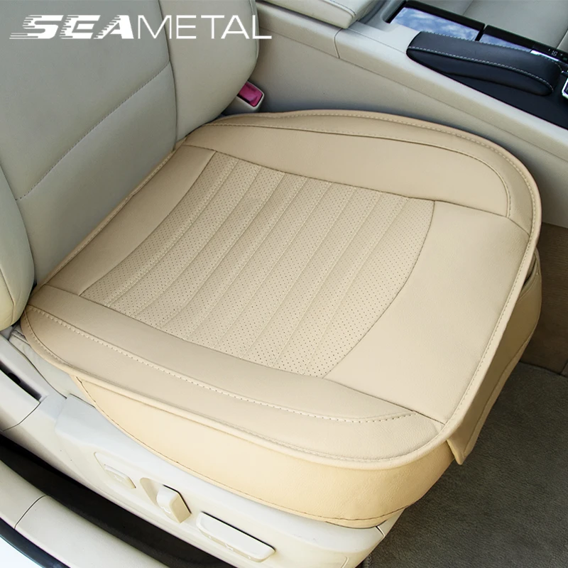 SEAMETAL Car Seat Covers Breathable Four Seasons Seat Round Protector Pu Leather - £16.43 GBP+