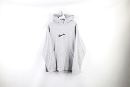 Vtg Nike Mens Large Distressed Travis Scott Center Swoosh Hoodie Sweatshirt Gray - £59.80 GBP