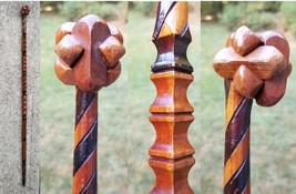 Antique tramp art carved cane vintage walking stick 1800&#39;s?  ESTATE SALE - $5,545.21 MXN