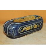 Chinese Mud Shoe 4" Blue overglaze dragon pearl Mudman Vintage / Antique... - $31.49