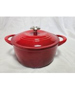 Tramontina Cast Iron Enameled Dutch Oven 4Qt 3.7 L Chili Pepper Red Stoc... - £30.68 GBP