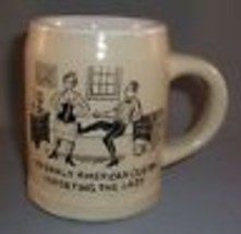 An Early American Custom - Corseting the Lady Mug Pottery Stoneware USA Vintage  - £28.24 GBP