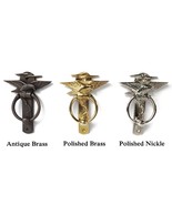 Vintage American Eagle Statue Brass Door Knocker Earrings 5.7&quot; Ring Door... - $60.00
