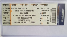 BOB SEGER &amp; THE SILVER BULLET - ORIGINAL 2011 UNUSED WHOLE FULL CONCERT ... - $15.00