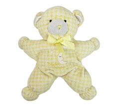 Kids Preferred Yellow Teddy Bear Night Night Plaid Star Stuffed Animal Plush Toy - £52.39 GBP