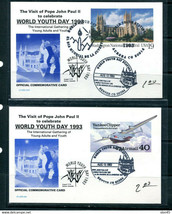 USA 1993 4 Special Edition Cards Visit of Pope John Paul II to Denver World Yout - £3.11 GBP