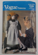 Vogue Craft Pattern #7376 40" Girl Doll Dress Pinafore Pants By Linda Uncut 1988 - $11.99