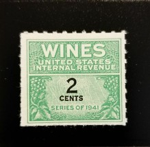 1942 2c U.S. Internal Revenue, Cordial &amp; Wine, Green Scott RE112 Mint NH - $1.78
