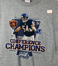 Chicago Bears T Shirt Brian Urlacher NFL NFC Champs Football Team Logo Large - £14.05 GBP