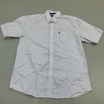 Wrangler George Strait Men&#39;s Short Sleeve Shirt Size Large  Geometric Wh... - £17.33 GBP
