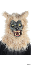NEW animated Gray/Brown wolf mask w/sound effects, move mouth Werewolf, ... - $54.44