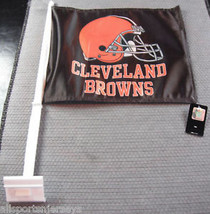 NFL Cleveland Browns Logo over Name on Brown Window Car Flag by Fremont Die - £15.02 GBP