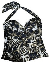 Miraclesuit Women’s Swimsuit Tankini Top Flowers Brown Black White US 16T  - £26.78 GBP