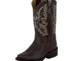 Boys Kids Brown Buffalo Cowboy Boots Bull Pattern Western Leather Rodeo ... - $54.99