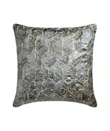 Blue and Silver Jacquard Foil, 16&quot;x16&quot; Throw Pillow Cover Burnished Silver - £37.72 GBP+