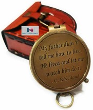 Antique Nautical Vintage Directional Magnetic Compass Motivational Quotes Engrav - £21.68 GBP