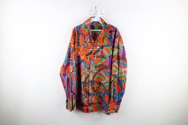 Vintage 90s Streetwear Mens 2XL XXL Rainbow Belt Collared Button Shirt Cotton - £43.48 GBP