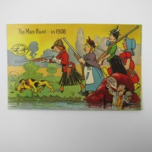Leap Year Man Hunt Women Hunting Man Marriage Comic Humor Unposted Antique 1908 - £7.82 GBP