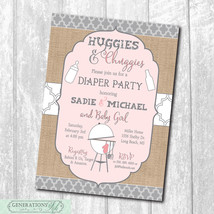 Couples Baby Shower Invitation printable, Diaper Party, /Digital File/DIY - $14.99
