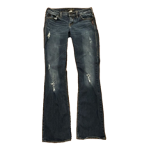 Silver Alex Straight Boot Cut Distressed Denim Blue Jeans Womens Size 28... - £17.29 GBP