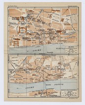 1926 Original Vintage City Map Of Blois / Loire / France - $27.31