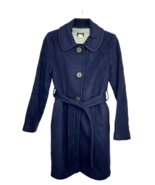 J. Crew Pea Coat Womens Size 6 Wool Cashmere Navy Blue Long Belted Lined... - £110.43 GBP