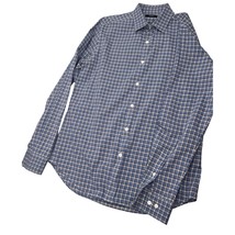 Theory Men Shirt Lightweight Long Sleeve Blue Plaid Button Up Slim Fit Large L - £19.45 GBP