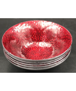 Lot of Five (5) Simply Designz Red Ruby Raj Nut Bowl Enamel Round 6&quot; Dia... - £24.58 GBP