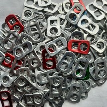 200 Aluminum silver soda tabs/pop tabs for crafts (Square head, 2-hole) - £9.03 GBP