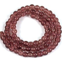 Purple Crackle Glass Round Loose Beads 5.5mm 1 Strand - £12.97 GBP